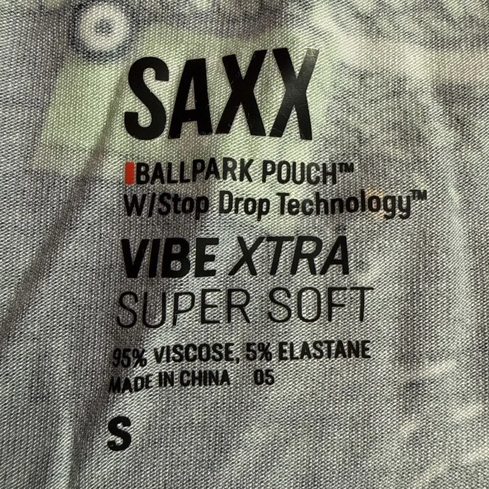 SAXX Vibe Xtra Boxer Brief Mens Small Blue Golf Print Ballpark Pouch NWT